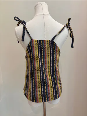 Madewell Tank Tie Strap Multicolor Stripes Size XS thumbnail 3