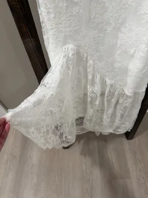Storia White Lace Asymmetrical Maxi Dress thumbnail 2
