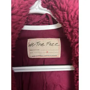 Free People We The Free So Cozy Slouch Moto Jacket Burgundy Oversized S thumbnail 5
