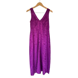 Connected‎ Apparel Purple Damask Jacquard V-Neck Midi Dress Size 4 NEW thumbnail 2
