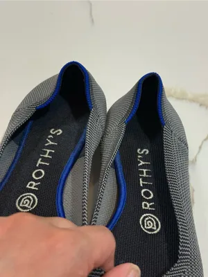 Rothy's The Point Cloud Grey Birdseye Pointed Toe Flat Size W8.5 thumbnail 16