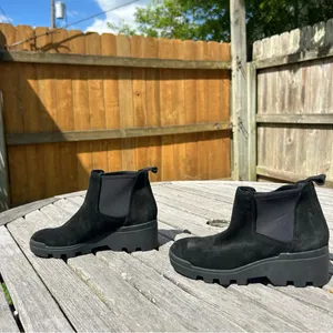 Eileen Fisher Splash Waterproof Suede Chelsea Bootie in Black,‎ size 5.5 thumbnail 5