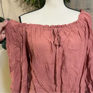 Lulus All In Favor Rusty Rose Peasant Blouse – Size Small thumbnail 2