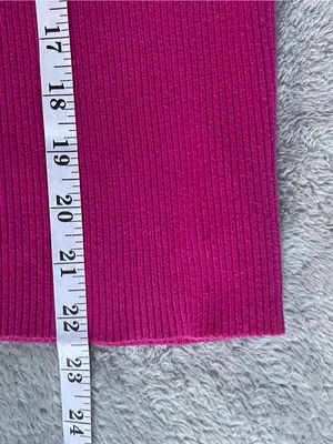 Lauren Ralph Lauren Raspberry Ribbed 100% cotton Turtleneck Sweater minimalist L thumbnail 5
