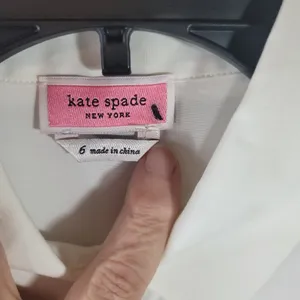 Kate Spade White Floral Embroidered Gathered Puff Sleeve Blouse Shirt Sz 6 NWOT thumbnail 4