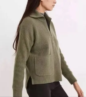 Madewell Glenbrook Half Zip Pullover Sweater Merino Wool thumbnail 1