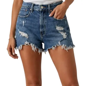 Abercrombie & Fitch Curve Love Mom Shorts 4" High Rise Distressed Cut Off 27" thumbnail 1
