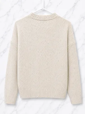 Old Navy Cream Speckled Knit Sweater | Size XS thumbnail 3