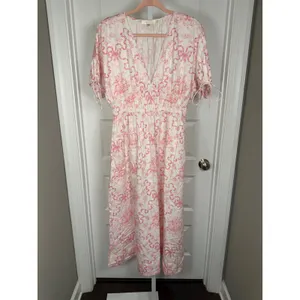 LoveShackFancy‎ Mastey Bow Print Empire Waist Maxi Dress L Easter Cottagecore thumbnail 4
