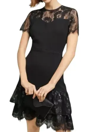 Shoshanna Manon Lace Dress in Black NWT 2 thumbnail 1