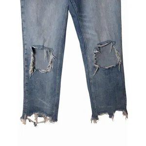 Free People We The Free Maggie Ripped Crop Straight Jeans Size 26 Blue thumbnail 3