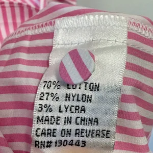 Patty Kim Pink White Striped Ruffle Neck Tiered Sleeve Blouse Medium Boho thumbnail 8