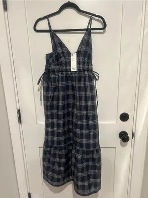 GU Checked Camisole Dress size medium Blue thumbnail 2