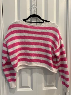 Aerie Coquette Off the Shoulder Striped Sweater thumbnail 4
