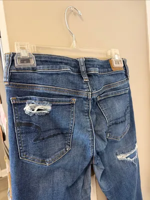 American Eagle Next Level Stretch Distressed Jeggings Sz 6R / Medium Wash thumbnail 9