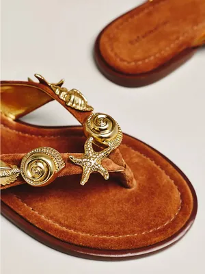 Reformation Jessie Flip-Flop Sandals Flip Flops in Rum Suede NWOB thumbnail 2