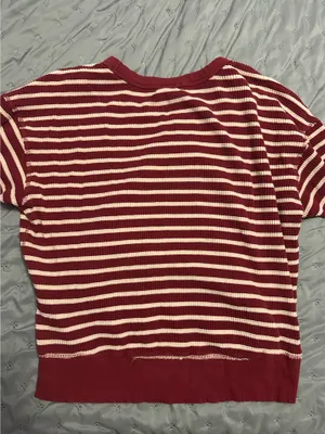 OFFLINE by Aerie Red Striped Top thumbnail 2