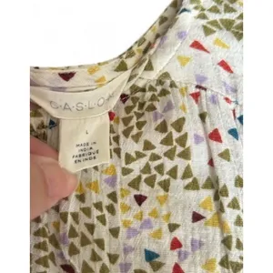 Caslon Whimsical Peplum‎ Top Playful Artsy Boutique Blouse Womens Size Large thumbnail 2