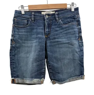 Abercrombie &‎ Fitch Denim Bermuda Shorts Womens 6 Blue Raw Hem Stretch Low Rise thumbnail 1