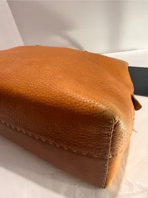 Vintage Fendi Selleria Pebbled Leather Satchel – Cognac Brown thumbnail 11