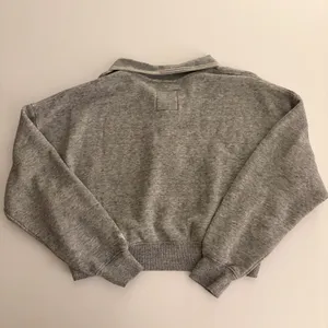 Madewell Heather Gray Cropped Polo Sweatshirt thumbnail 3