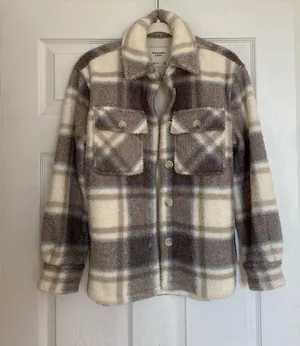 Abercrombie Sherpa Jacket Plaid XS Buffalo Lined thumbnail 1