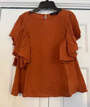Fab’rik orange flutter sleeve top thumbnail 1