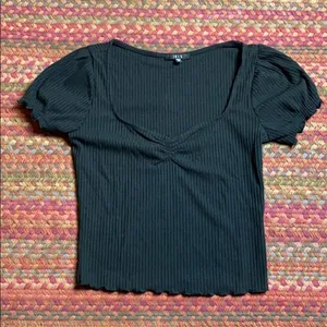 Iris BLACK RIBBED BASIC TOP thumbnail 1