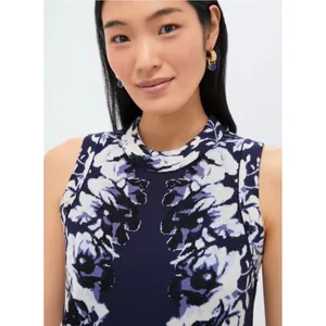 NWT Tuckernuck Floral Horizon Mock Neck Sleeveless Knit Mini Dress Medium Comfy thumbnail 15