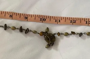 Beautiful Flower Beaded Bronze Necklace with Adjustable Length thumbnail 6