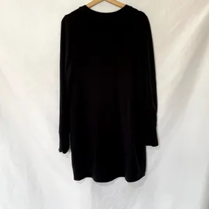 Athleta black sweater dress zippered‎ pockets women's size large minimalist thumbnail 7