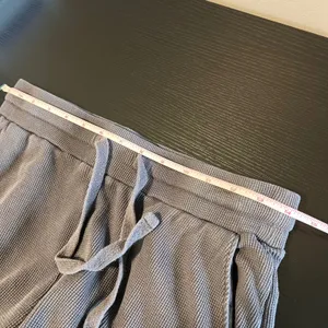 Losano Organic Cotton Waffle Knit Lounge Pants Charcoal Gray Drawstring Small thumbnail 9