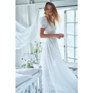 LoveShackFancy‎ Castella Gown Lace Embroidered Maxi Dress White Size 00 NWT thumbnail 7