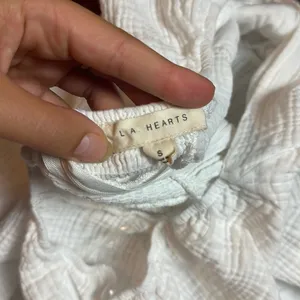 La Hearts White Peasant Boho Romper / Dress thumbnail 2