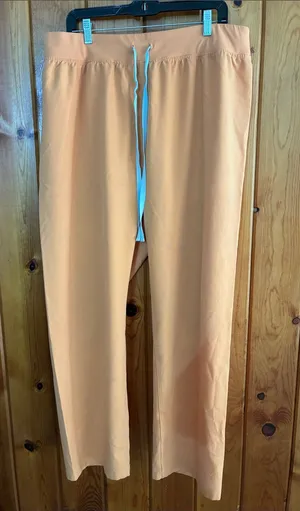 Fig scrub pants Drawstring Lounge Pants orange with gray strings 3XL nurse scrub thumbnail 1