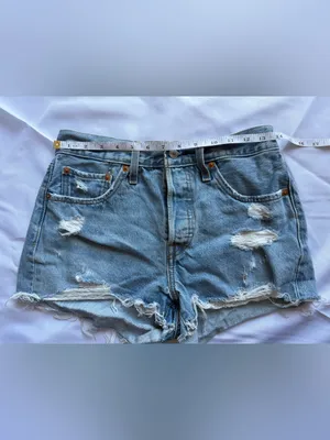 Levi's 501 Original Fit High Rise Denim Shorts Size 27 thumbnail 9