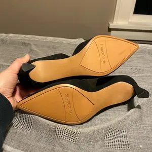 Franco Sarto black suede “Tana” heels size 8.5. D’Orsay style. Padded insole thumbnail 8