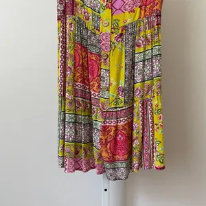 Boho Fairy Beachy Relaxed Patchwork Romper M Yellow Multi Size M thumbnail 3