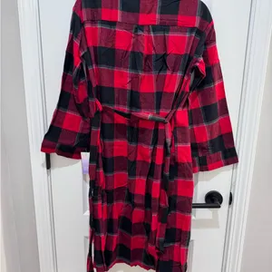 Stars Above Red and Black Plaid Robe- size XS/S thumbnail 2