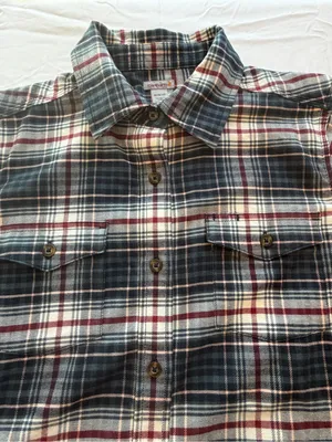 Carhartt Women’s Hamilton Flannel Shirt M 8/10 Navy Plaid 102260 Fall 2016 thumbnail 3
