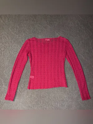 Natural Life Lace Layering Top-Maroon Women’s Size-S thumbnail 4