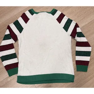 Ugly Christmas Sweater XXL 3D Knit Rudolph Red Nose Reindeer Embroidered thumbnail 3