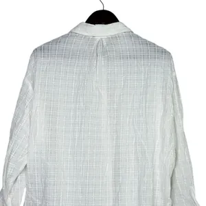 Zara Relaxed Lightweight Fit Cotton Button Down Collar Shirt Long Sleeve M White thumbnail 7