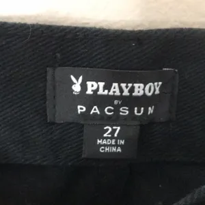 Playboy by pac-sun black button fly high waisted denim jeans size 27 cute‎ thumbnail 7