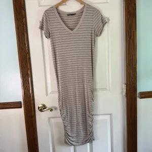 Prana Striped T-Shirt Dress Casual V-Neck Short Sleeve Comfortable‎ XS thumbnail 9