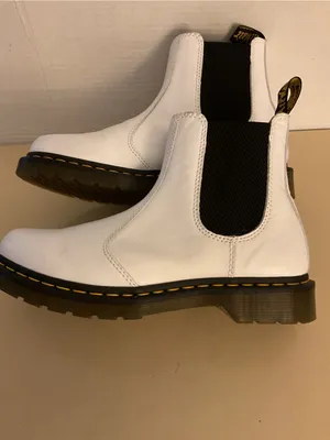 Dr. Martens women White Leather platform Chelsea Ankle Boots US 10 thumbnail 5