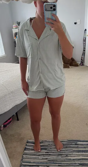 Kohl's Green Striped PJ Set thumbnail 1