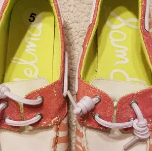 NWOT Sam Edelman zebra print pink slip on loafer RARE canvas boat shoes sz 7 thumbnail 3