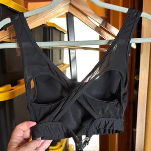 Aerie Offline Soutien Maxima Mesh Criss Cross Black Sports Bra Size Medium thumbnail 2