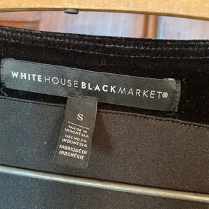 White House Black Market Black V-neck Long Sleeve Draped Velvet Tunic Size S thumbnail 3